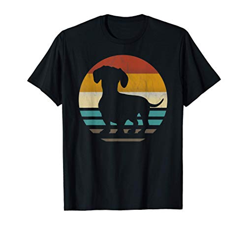 Dackel Dackelhund Silhouette Retro Geschenk T-Shirt