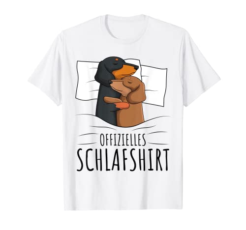 Offizielles Schlafshirt Dackel Hund Dachshund Teckel T-Shirt